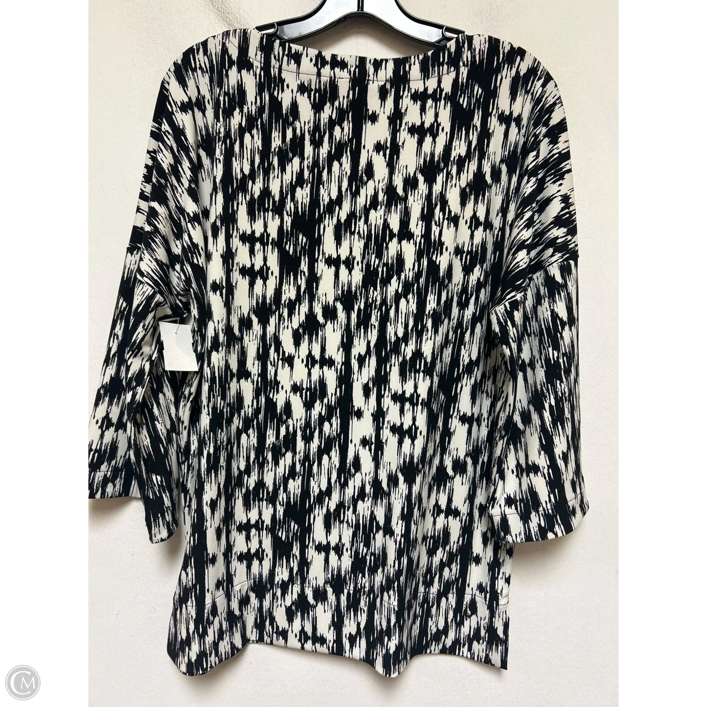 Top Long Sleeve By Chicos In Black & White, Size: Xs