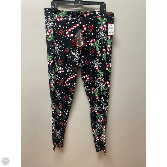 Pants Leggings By Clothes Mentor In Black & Green, Size: 3x
