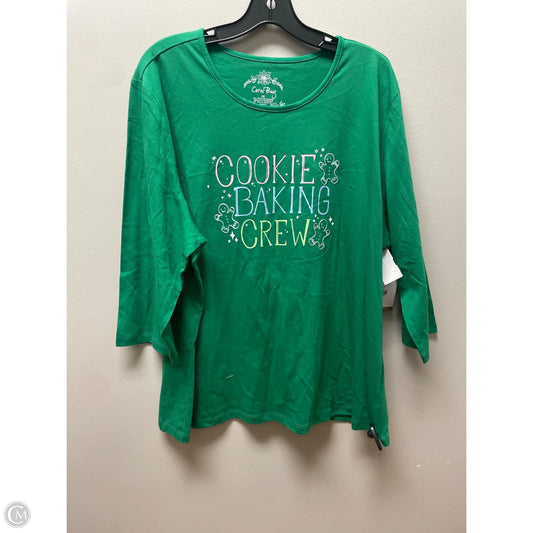 Top Short Sleeve Basic By Coral Bay In Green, Size: 2x