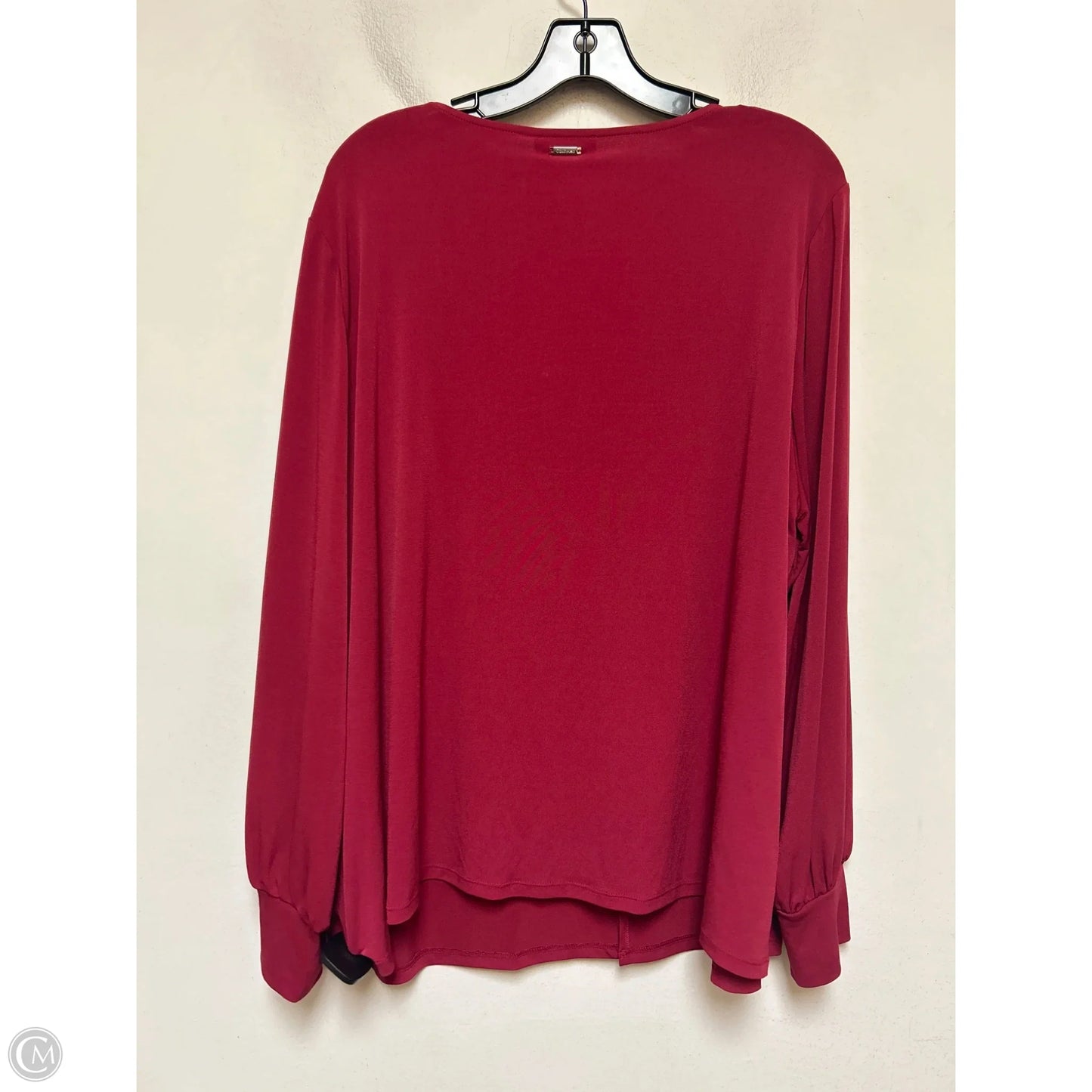 Top Long Sleeve By Calvin Klein In Maroon, Size: 3x