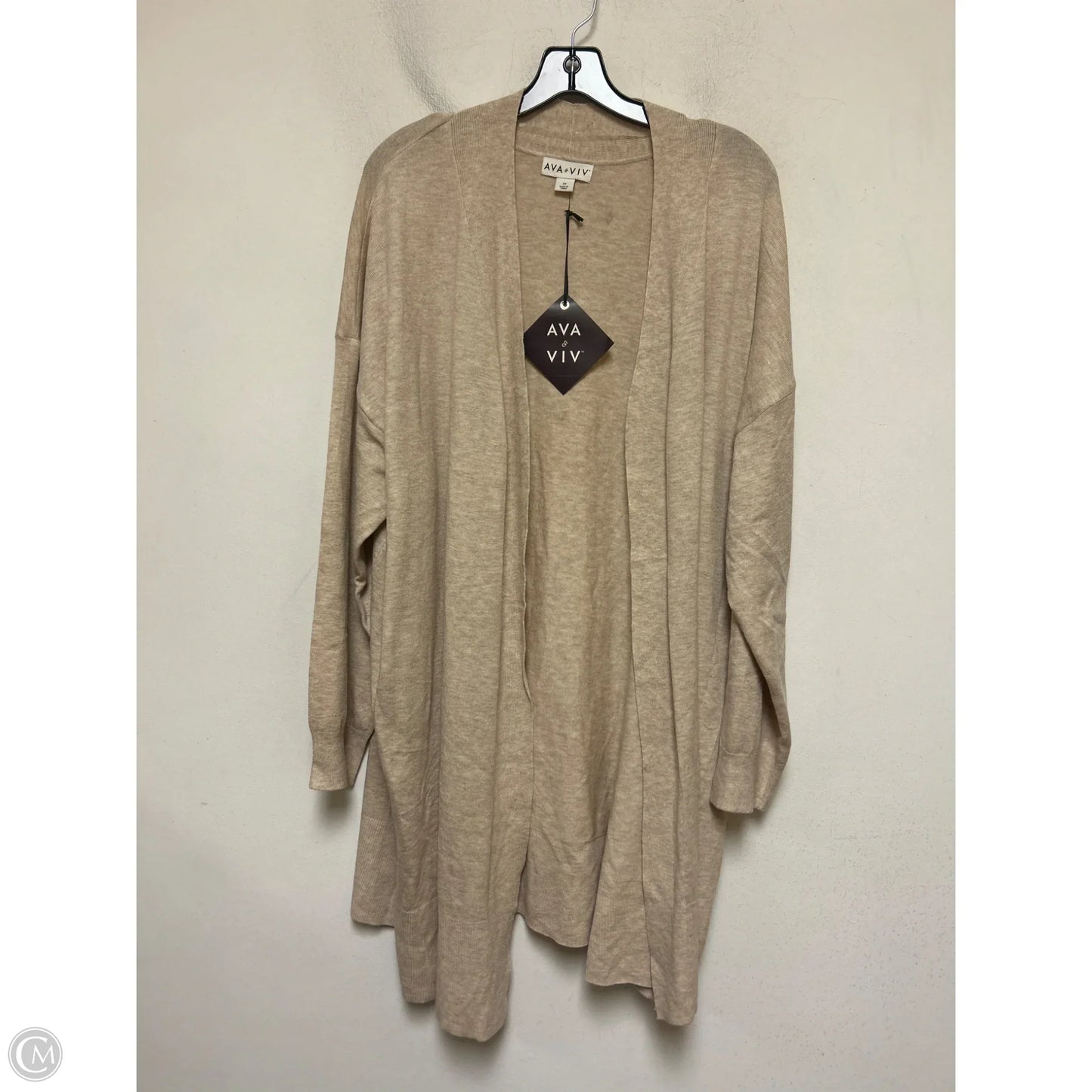 Cardigan By Ava & Viv In Cream, Size: 3x