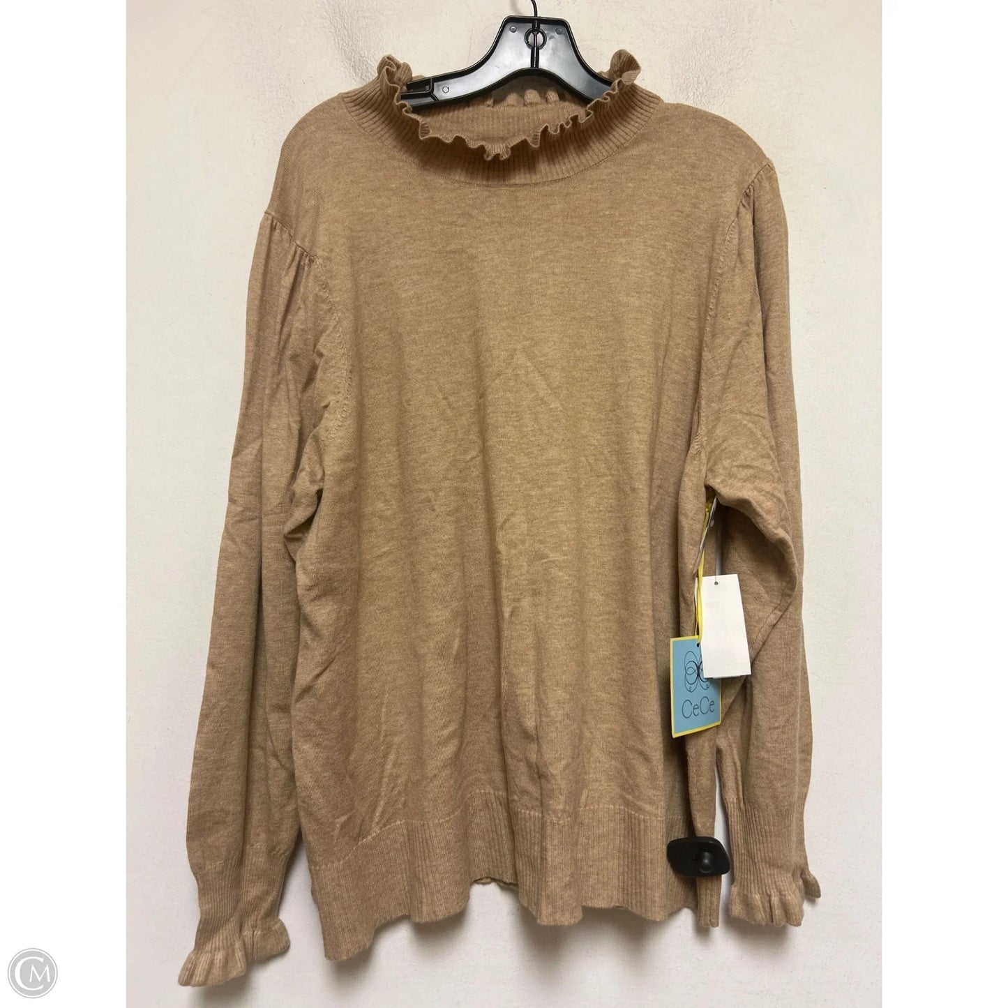 Top Long Sleeve By Cece In Tan, Size: 3x