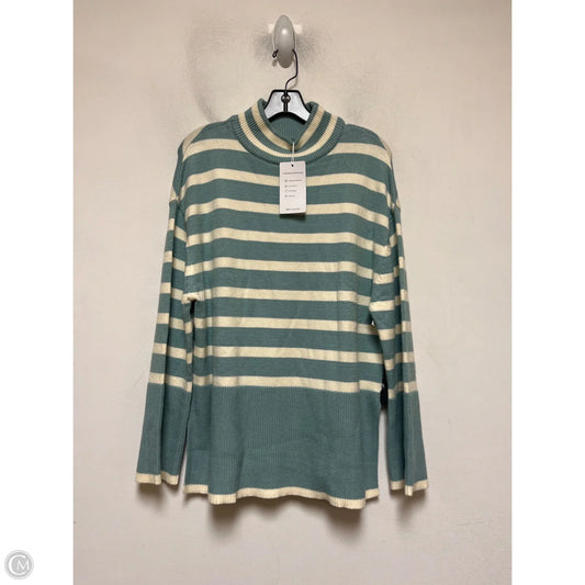Sweater By Clothes Mentor In Blue & Cream, Size: L