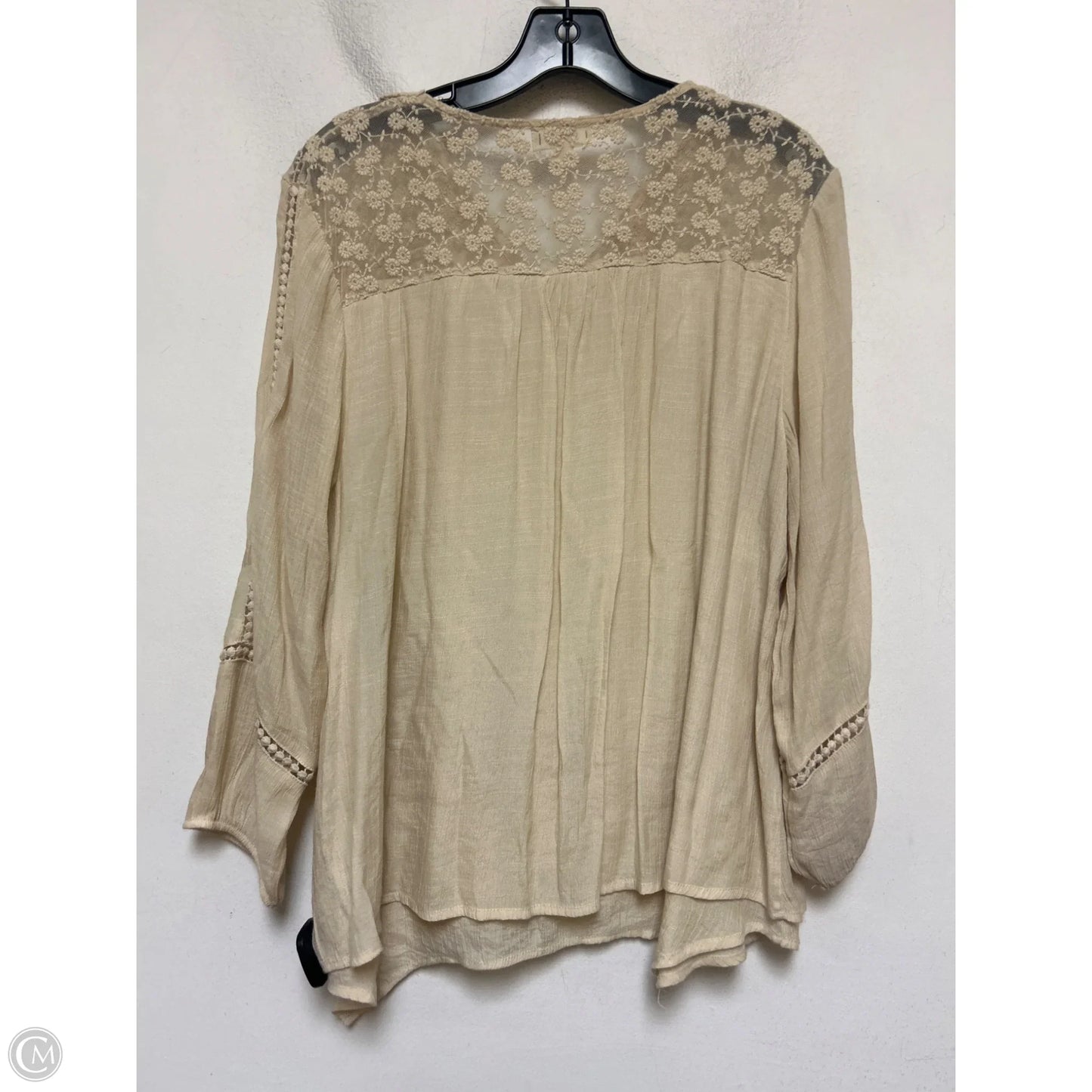 Top Long Sleeve By Style And Company In Tan, Size: L