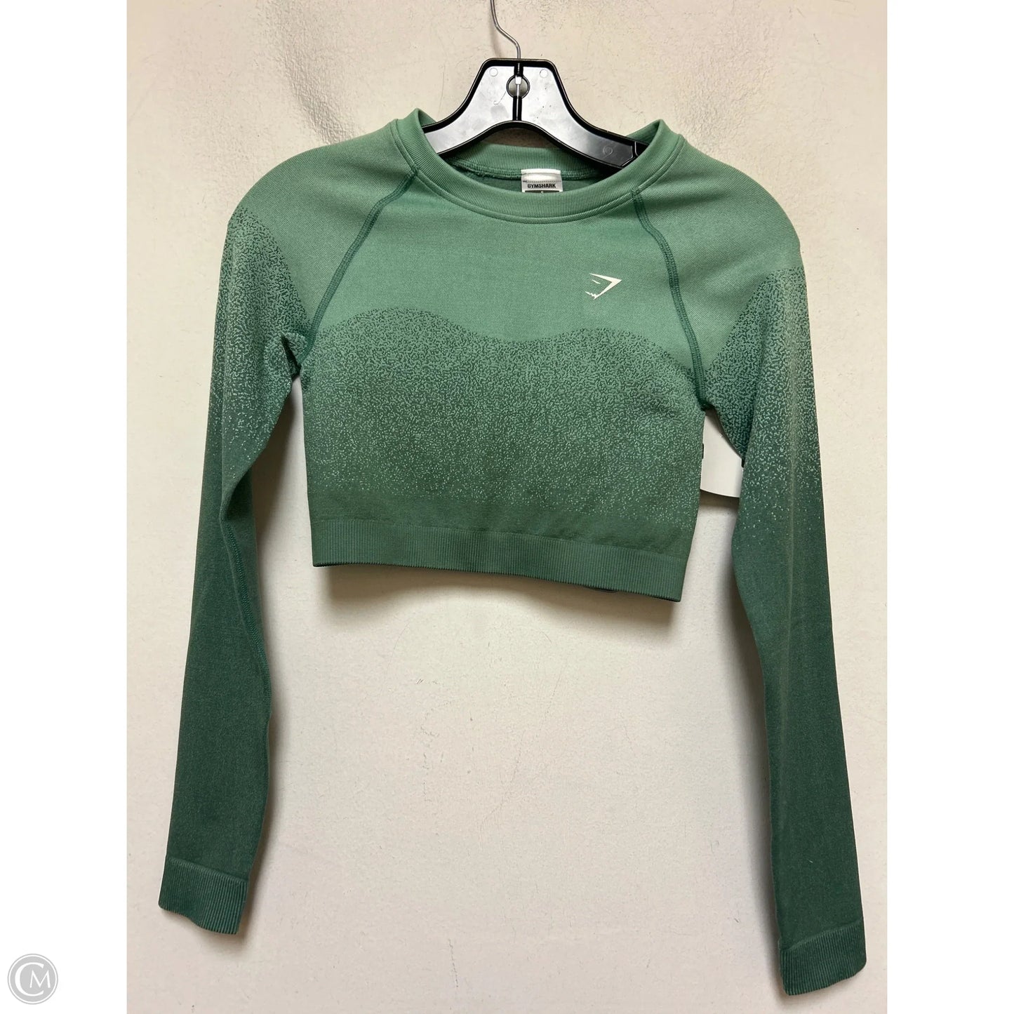 Athletic Top Long Sleeve Crewneck By Gym Shark In Green, Size: S