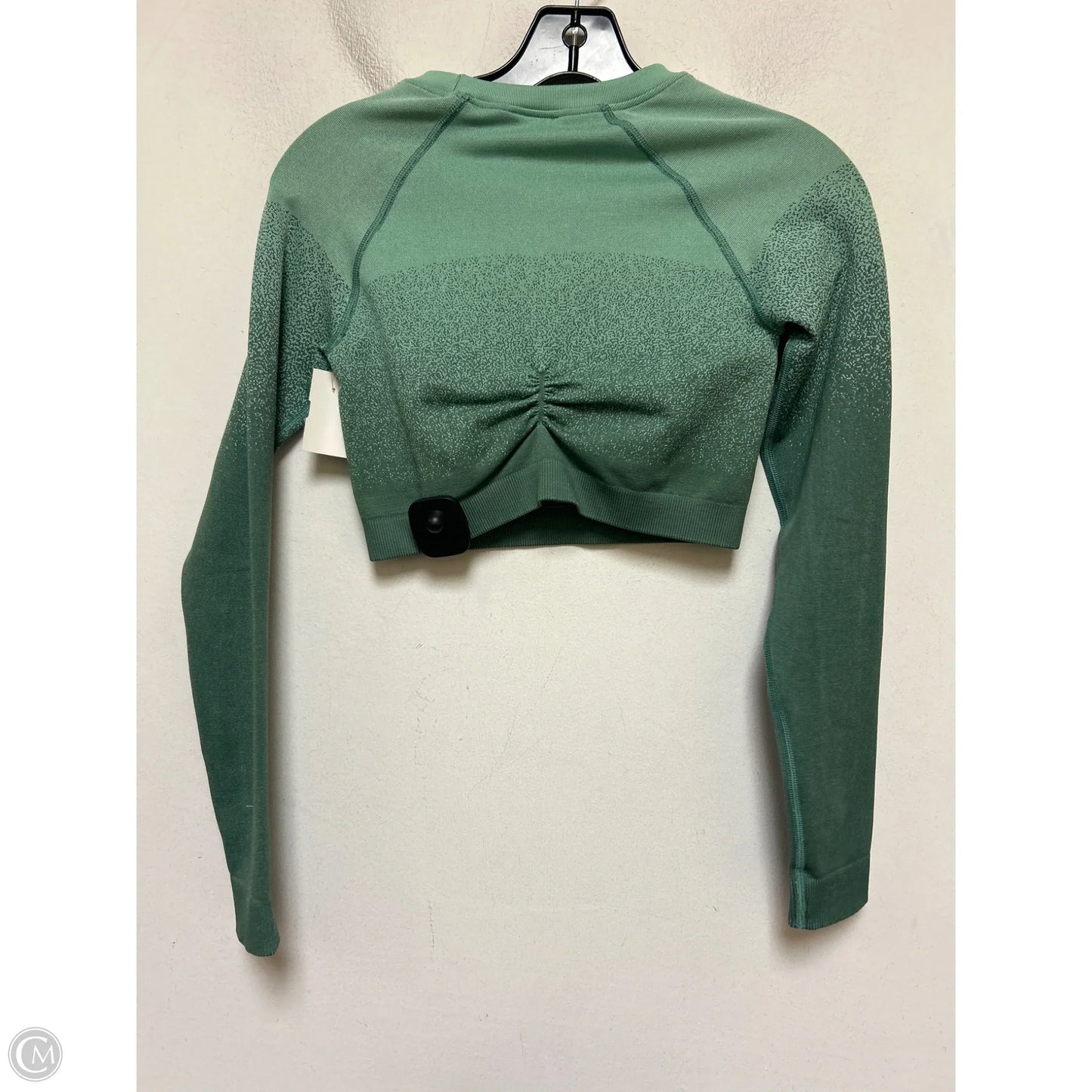 Athletic Top Long Sleeve Crewneck By Gym Shark In Green, Size: S