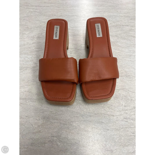 Sandals Heels Block By Steve Madden In Brown, Size: 10