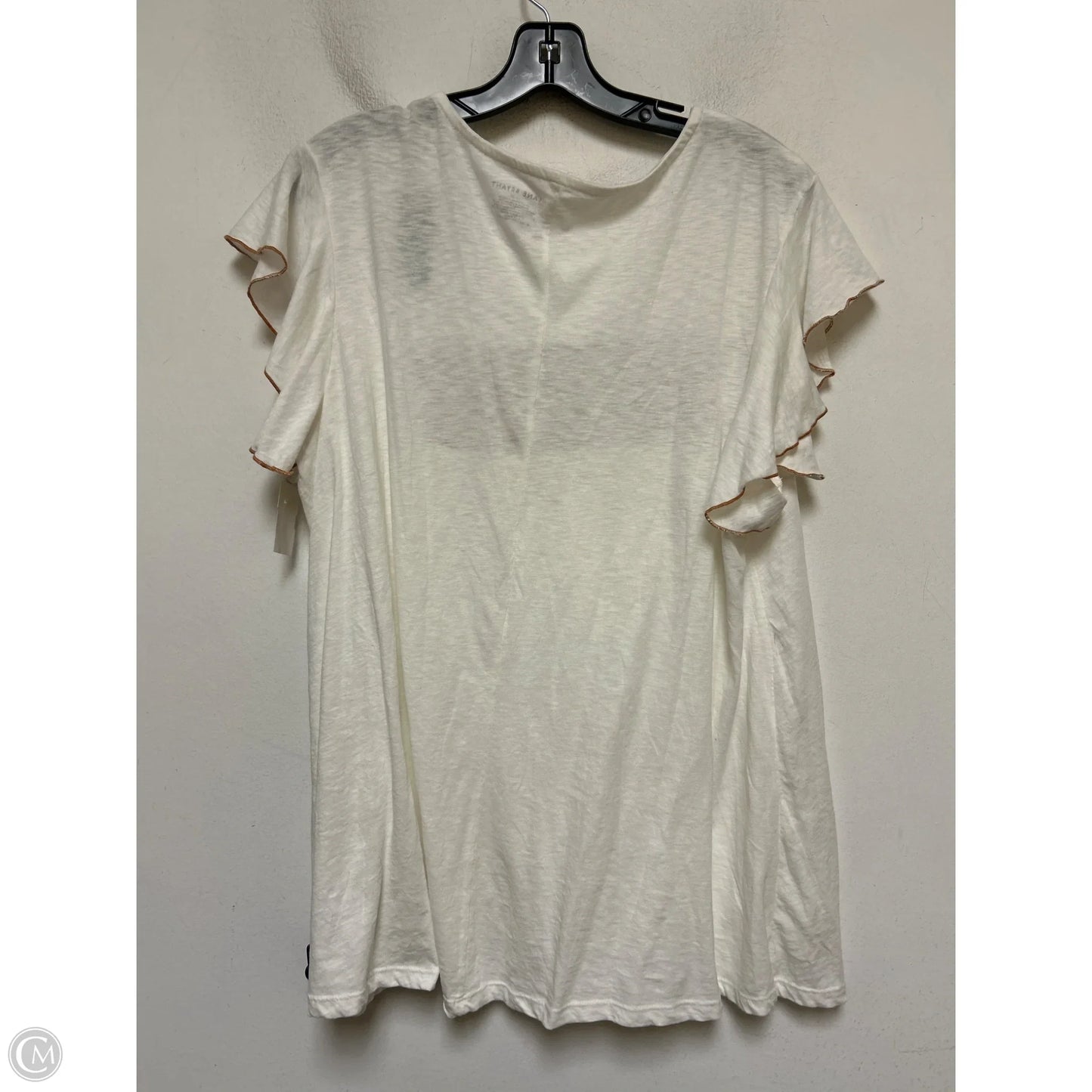 Top Short Sleeve By Lane Bryant In Cream & Tan, Size: Xxl