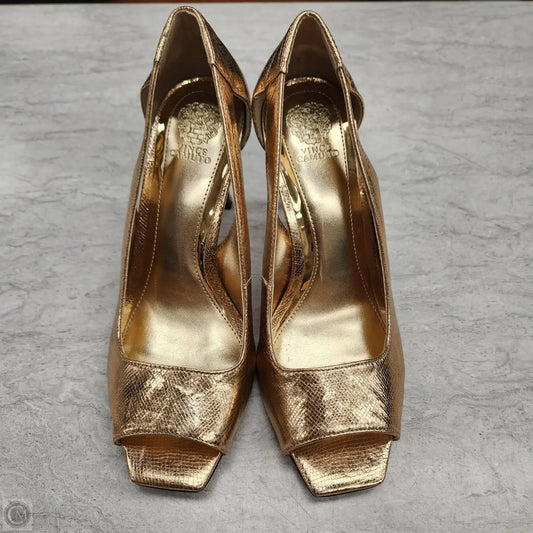 Sandals Heels Stiletto By Vince Camuto In Gold, Size: 7.5