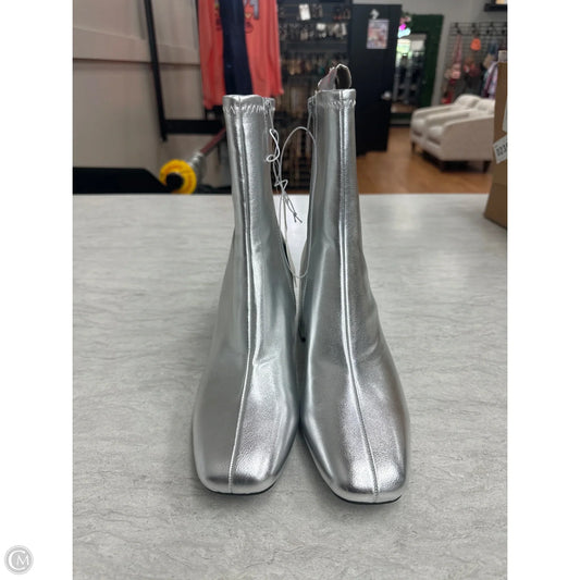 Boots Ankle Heels By A New Day In Silver, Size: 9