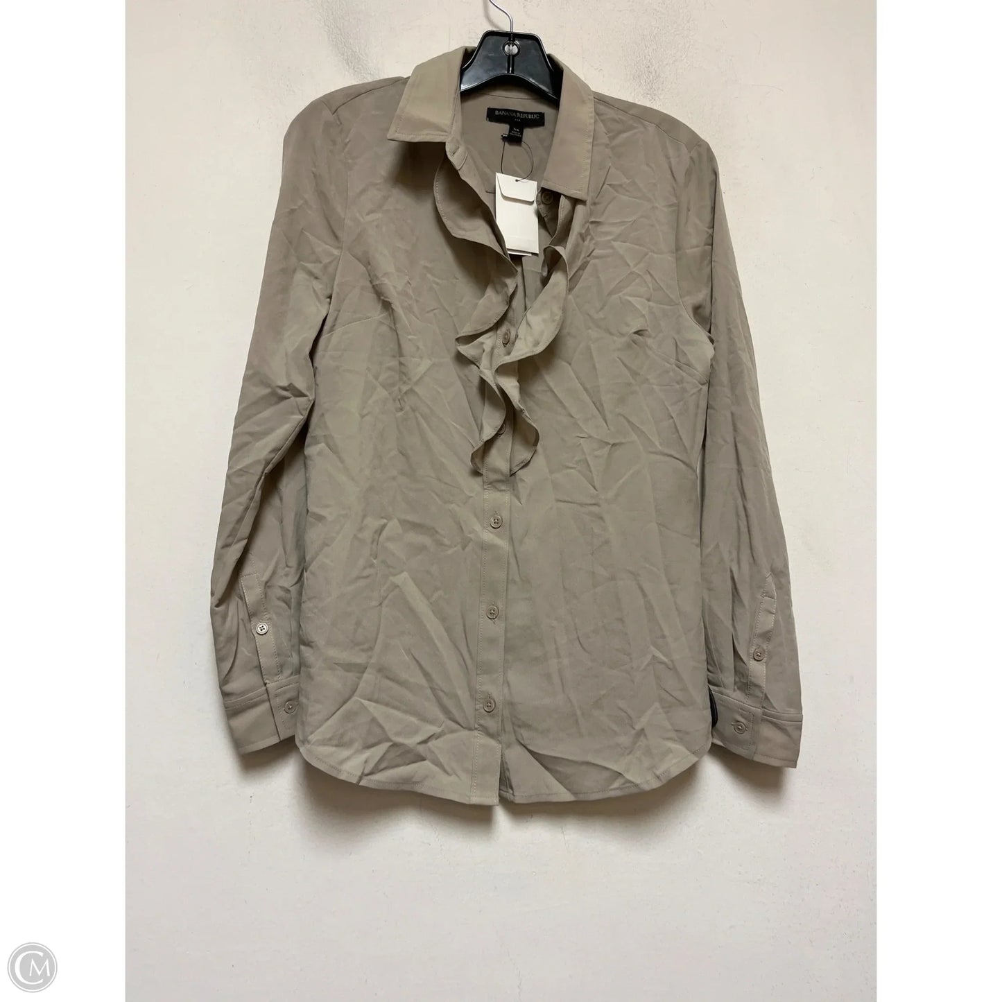 Top Long Sleeve By Banana Republic In Taupe, Size: Xs