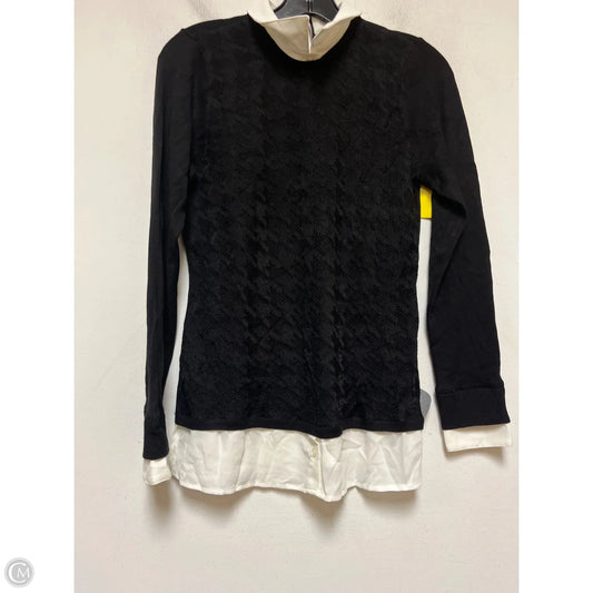 Top Long Sleeve By White House Black Market In Black & White, Size: Sp