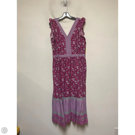 Dress Casual Midi By Loft In Floral Print, Size: Xl