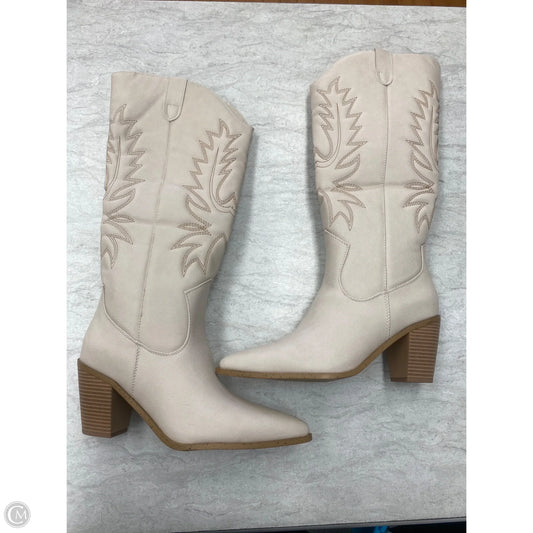 Boots Western By Just Fab In Cream, Size: 8.5