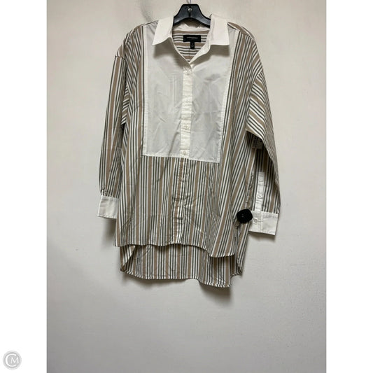 Top Long Sleeve By Banana Republic In Striped Pattern, Size: L