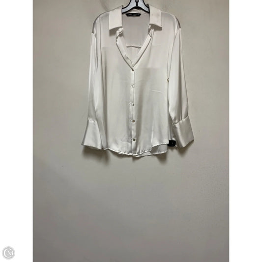 Top Long Sleeve By Zara In White, Size: L