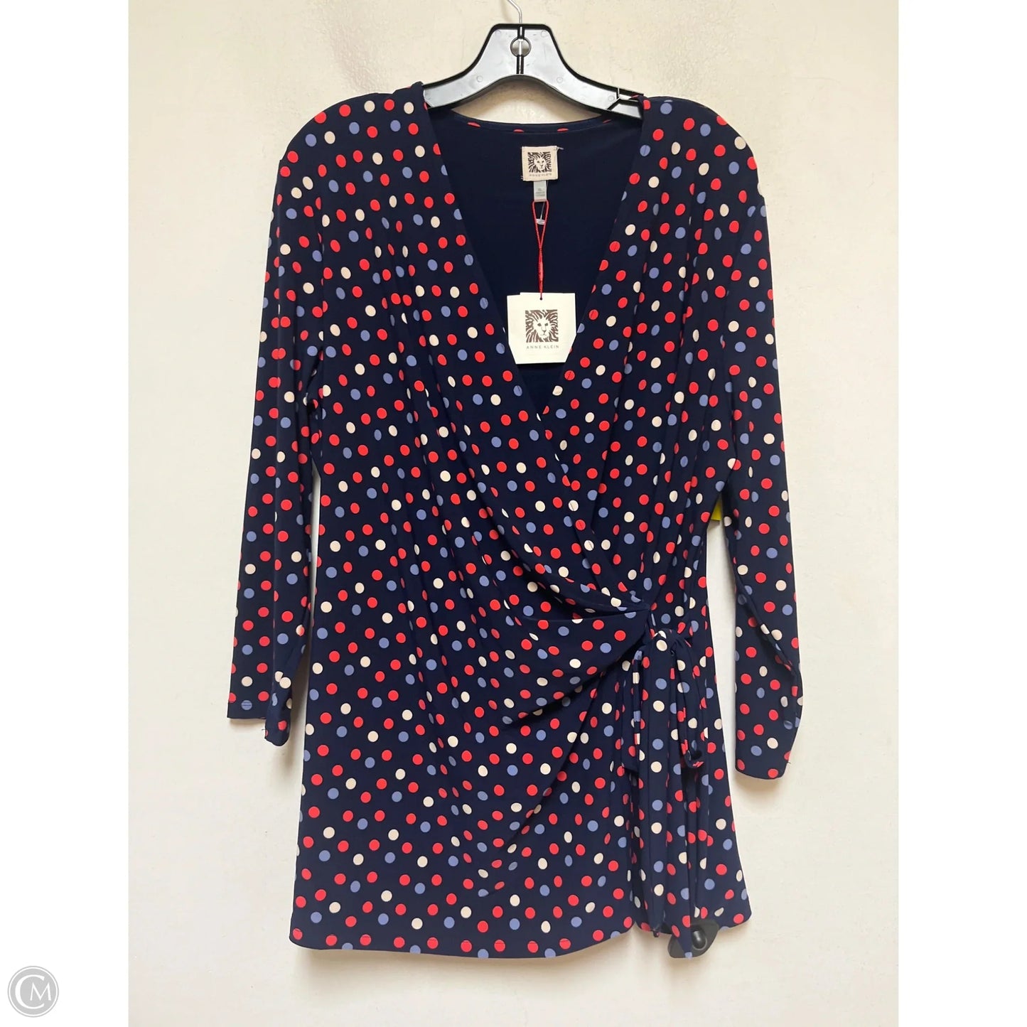 Top Long Sleeve By Anne Klein In Polkadot Pattern, Size: Xl