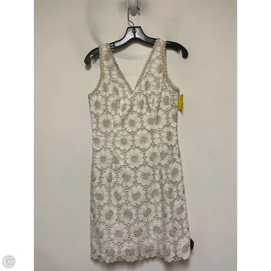 Dress Designer By Lilly Pulitzer In Gold & White, Size: Xs