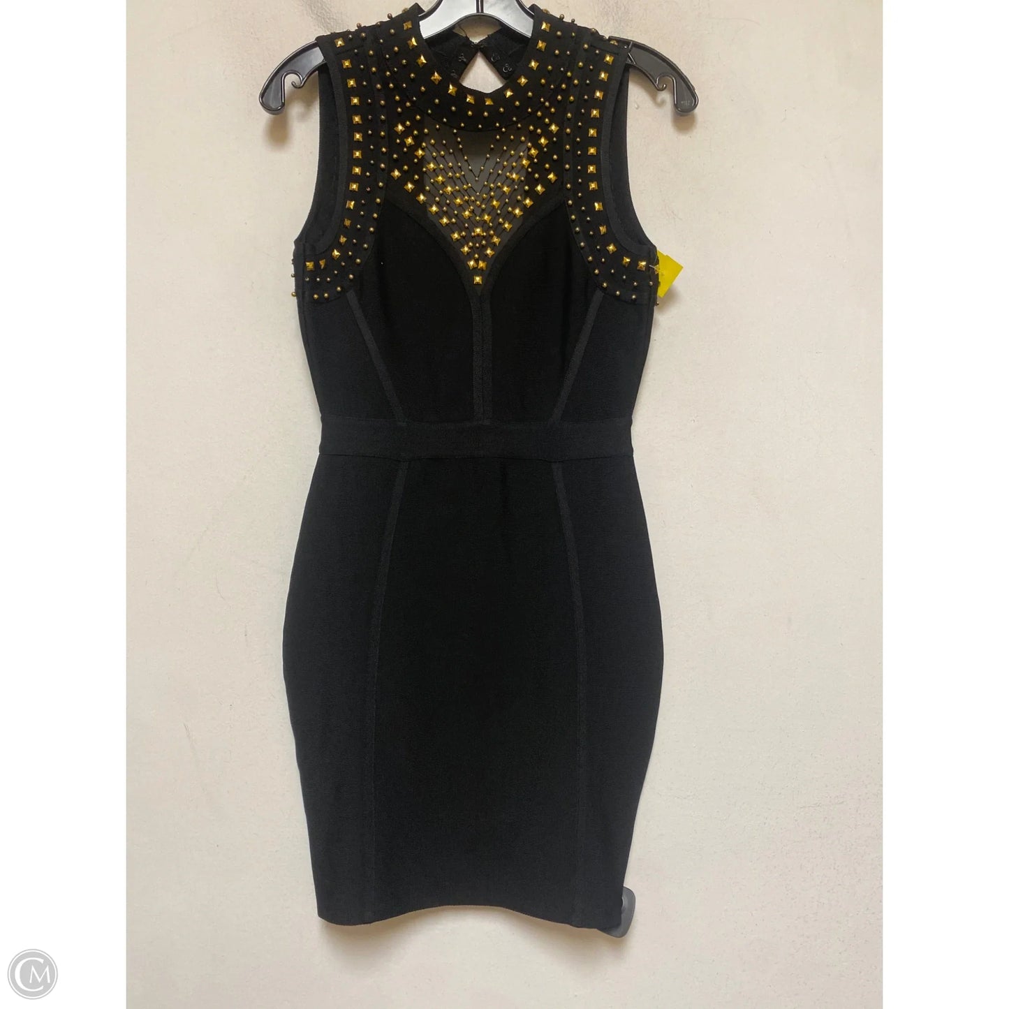 Dress Party Short By Marciano In Black & Gold, Size: S