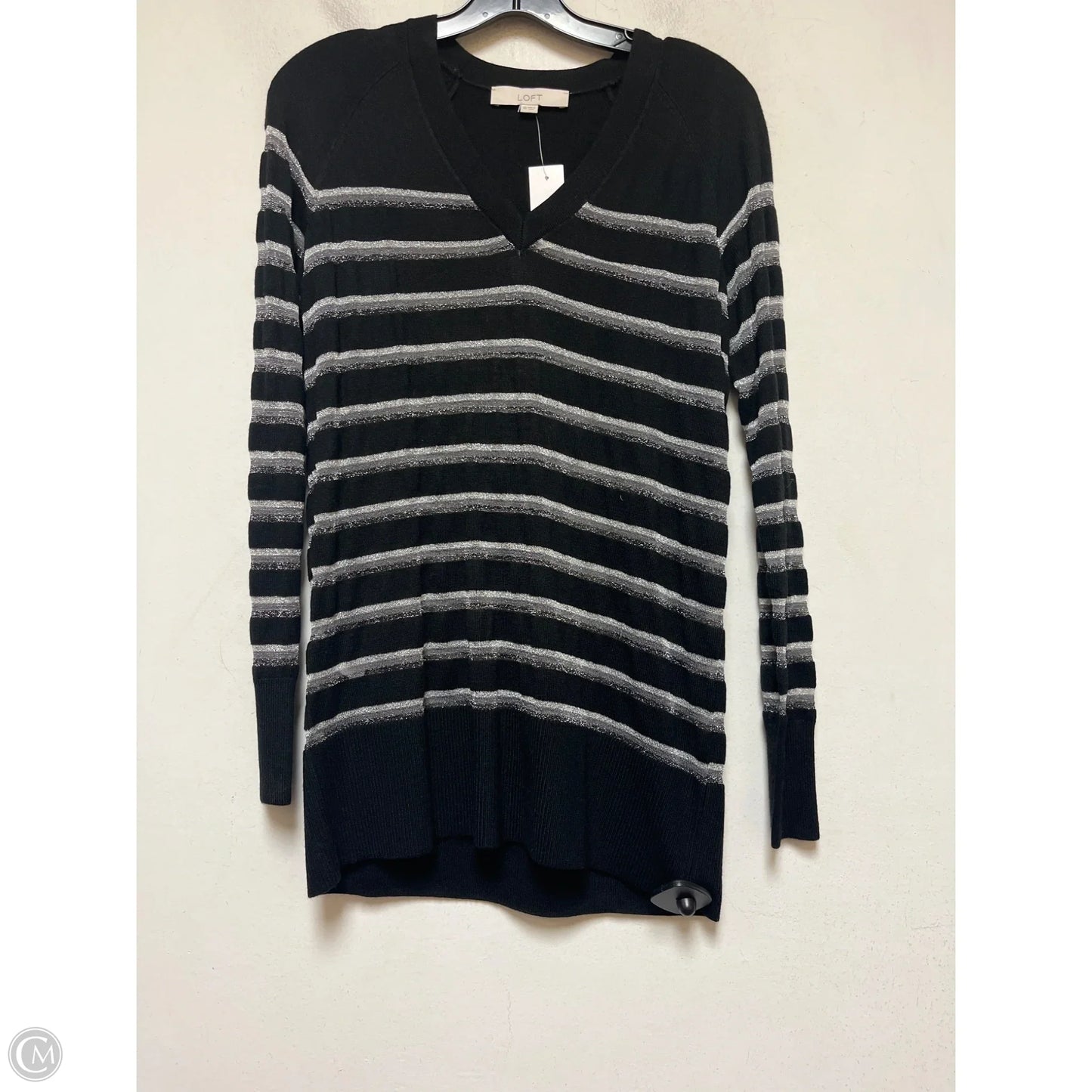 Top Long Sleeve By Loft In Striped Pattern, Size: Xs