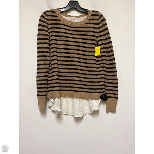 Top Long Sleeve By Loft In Striped Pattern, Size: Xs