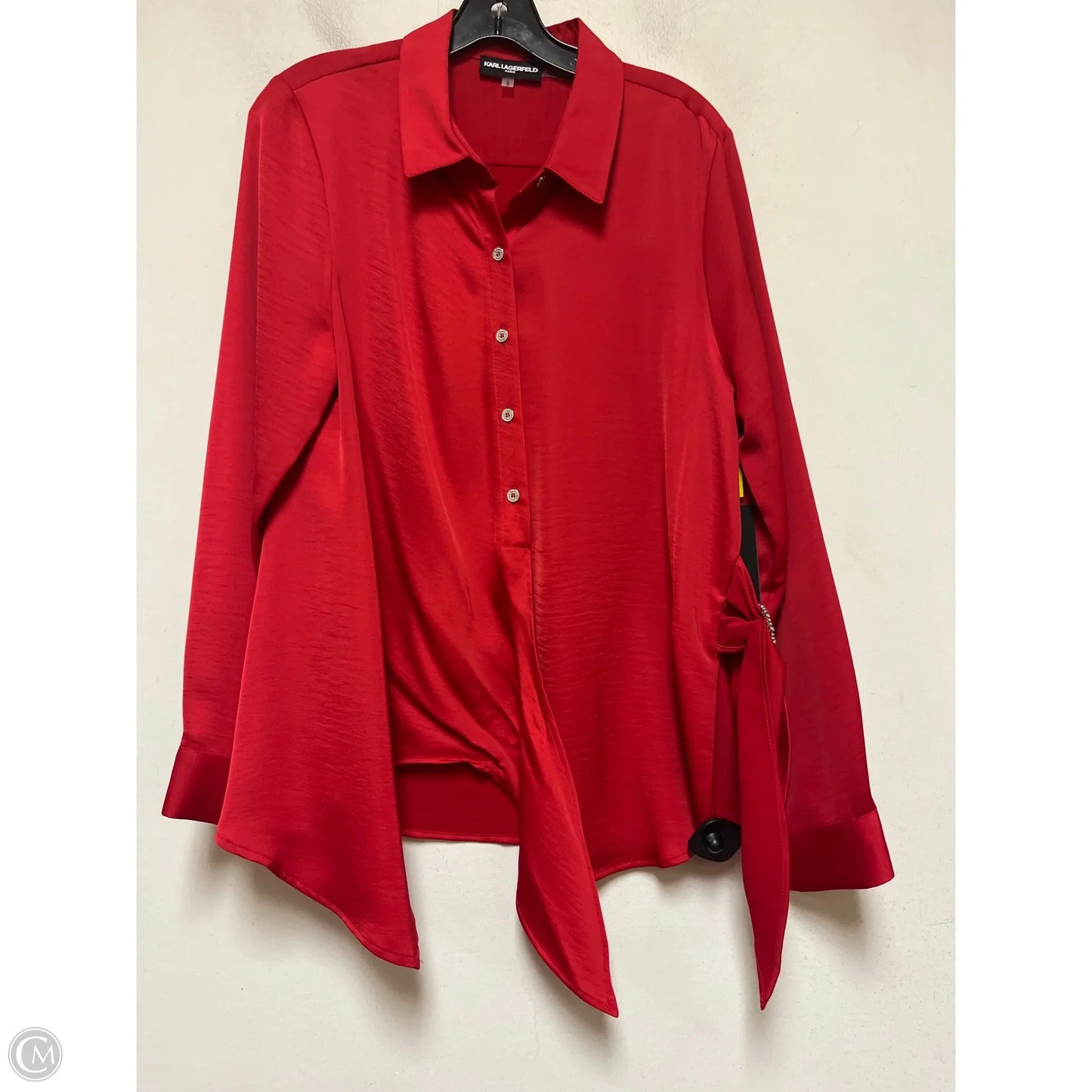 Top Long Sleeve By Karl Lagerfeld In Red, Size: L