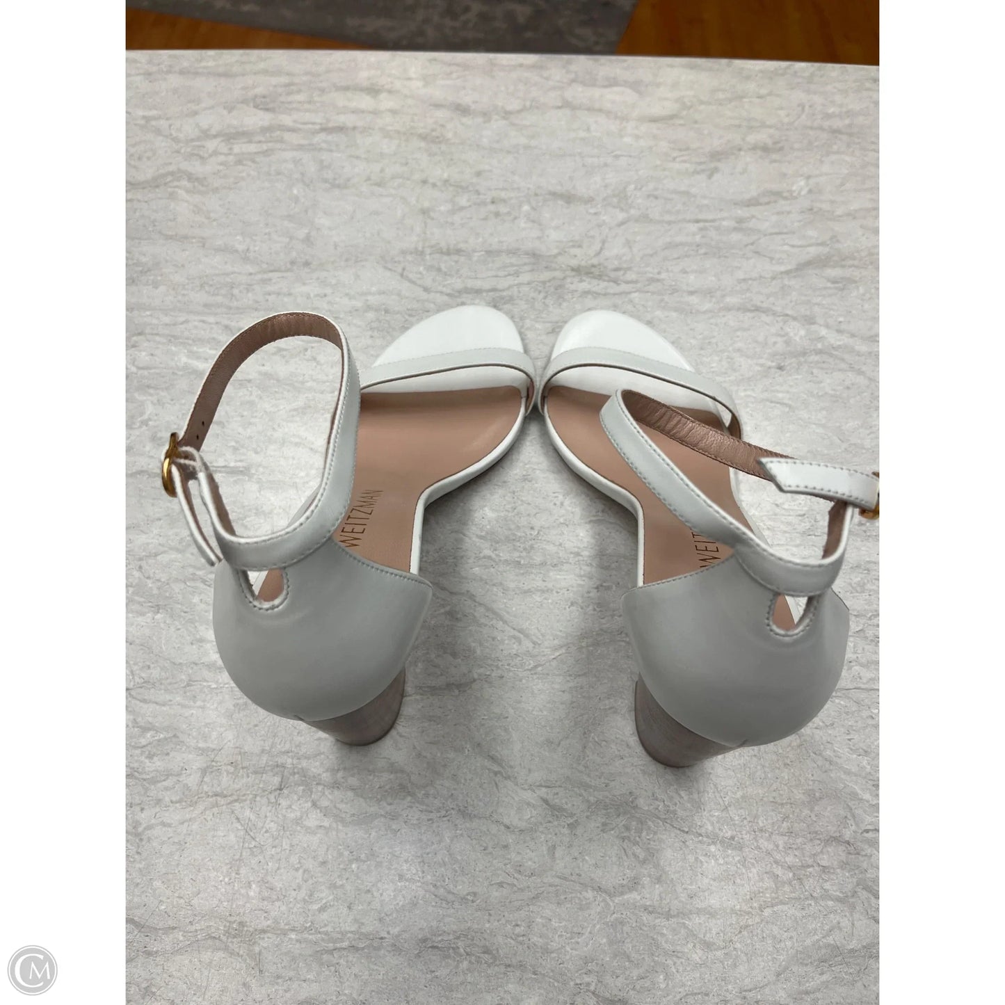 Sandals Designer By Stuart Weitzman In White, Size: 11.5