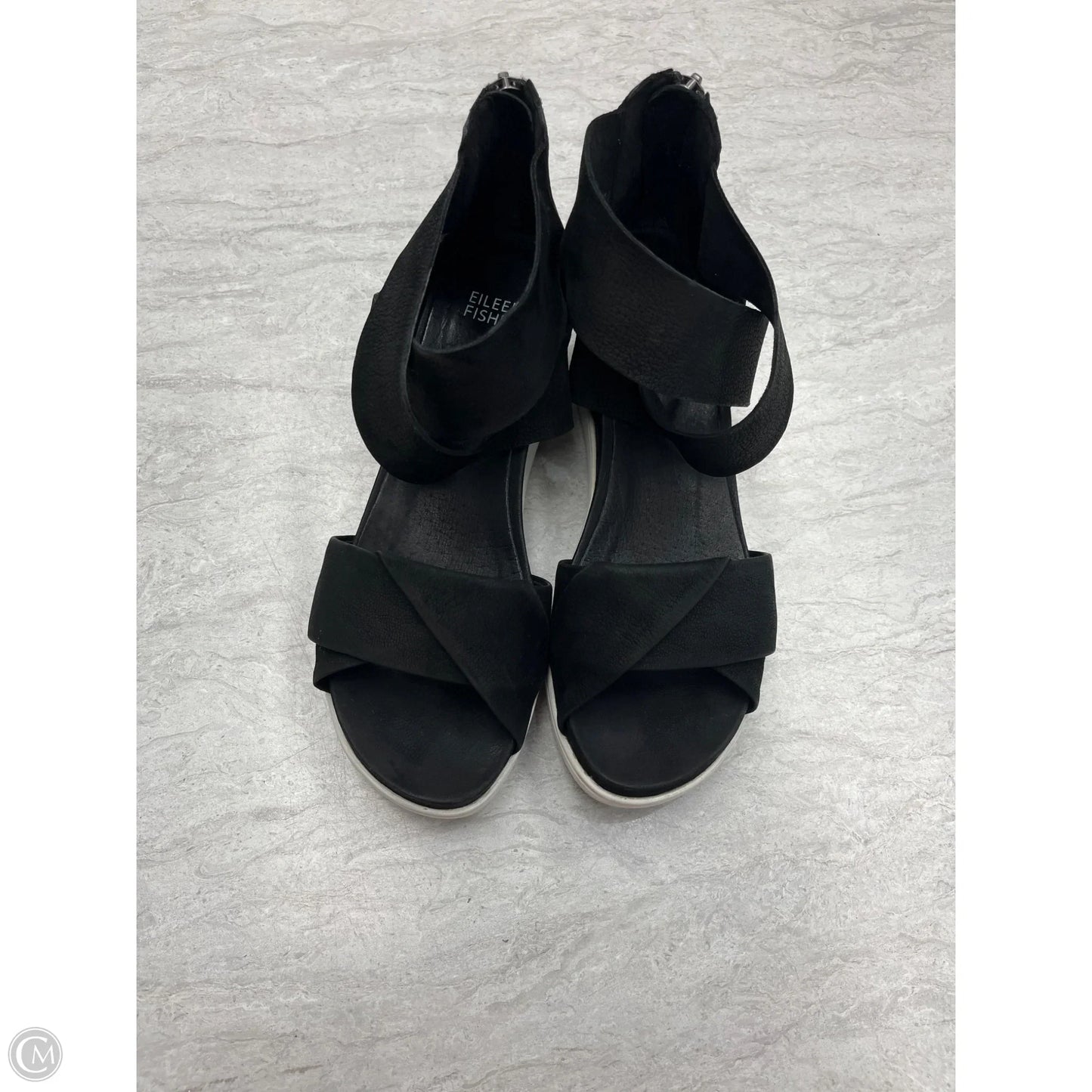 Sandals Flats By Eileen Fisher In Black, Size: 7
