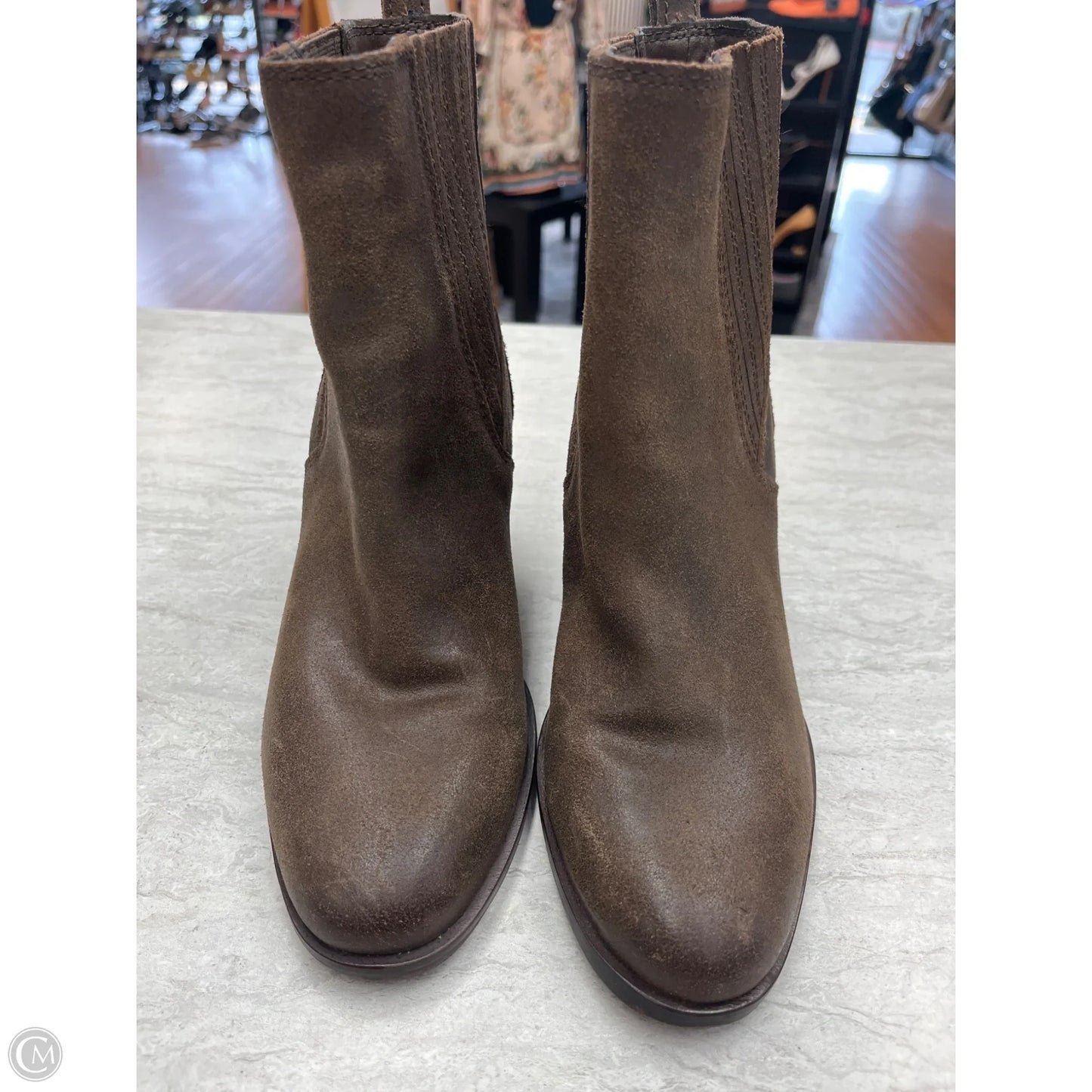 Boots Ankle Heels By Lucky Brand In Brown, Size: 7.5