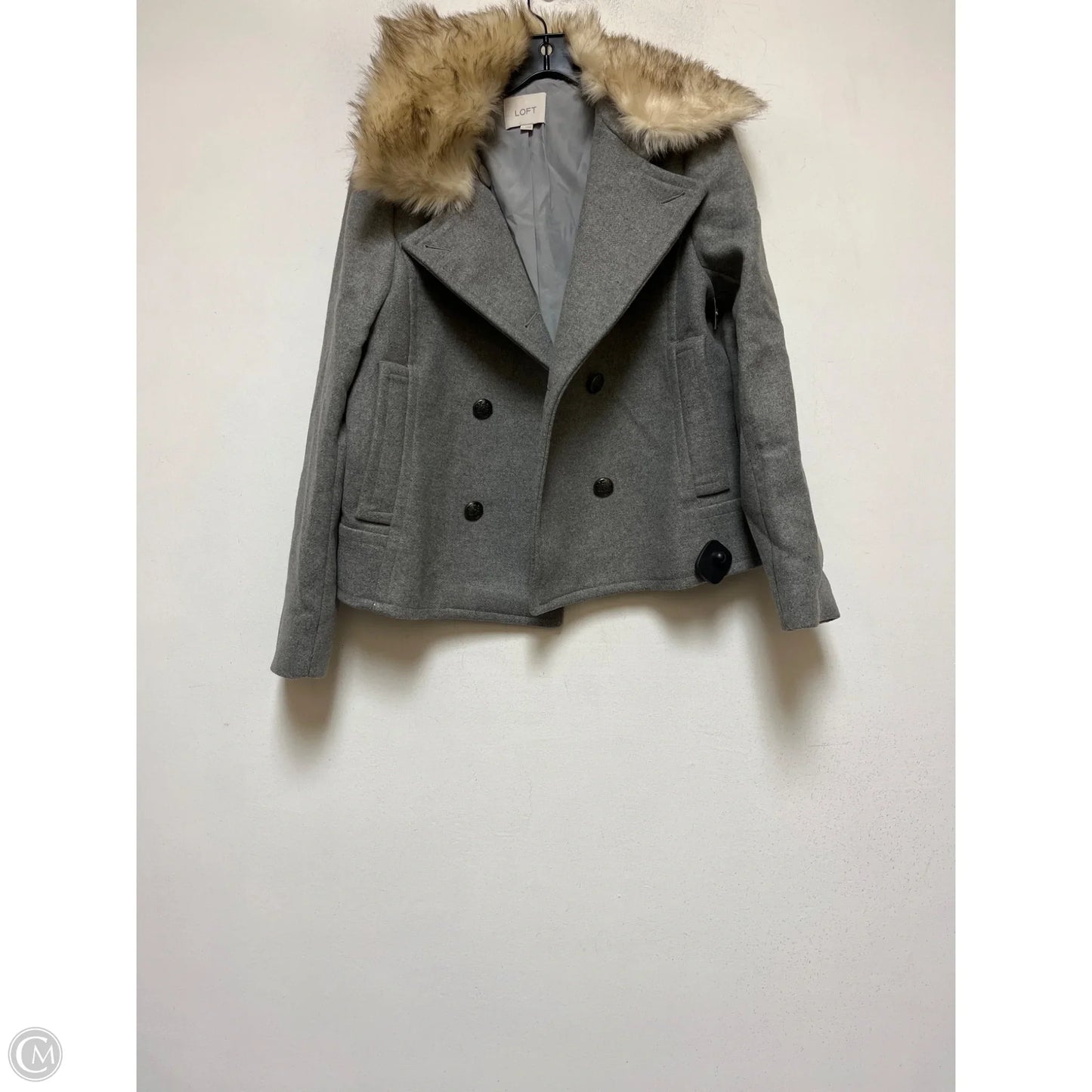 Coat Peacoat By Loft In Grey, Size: M
