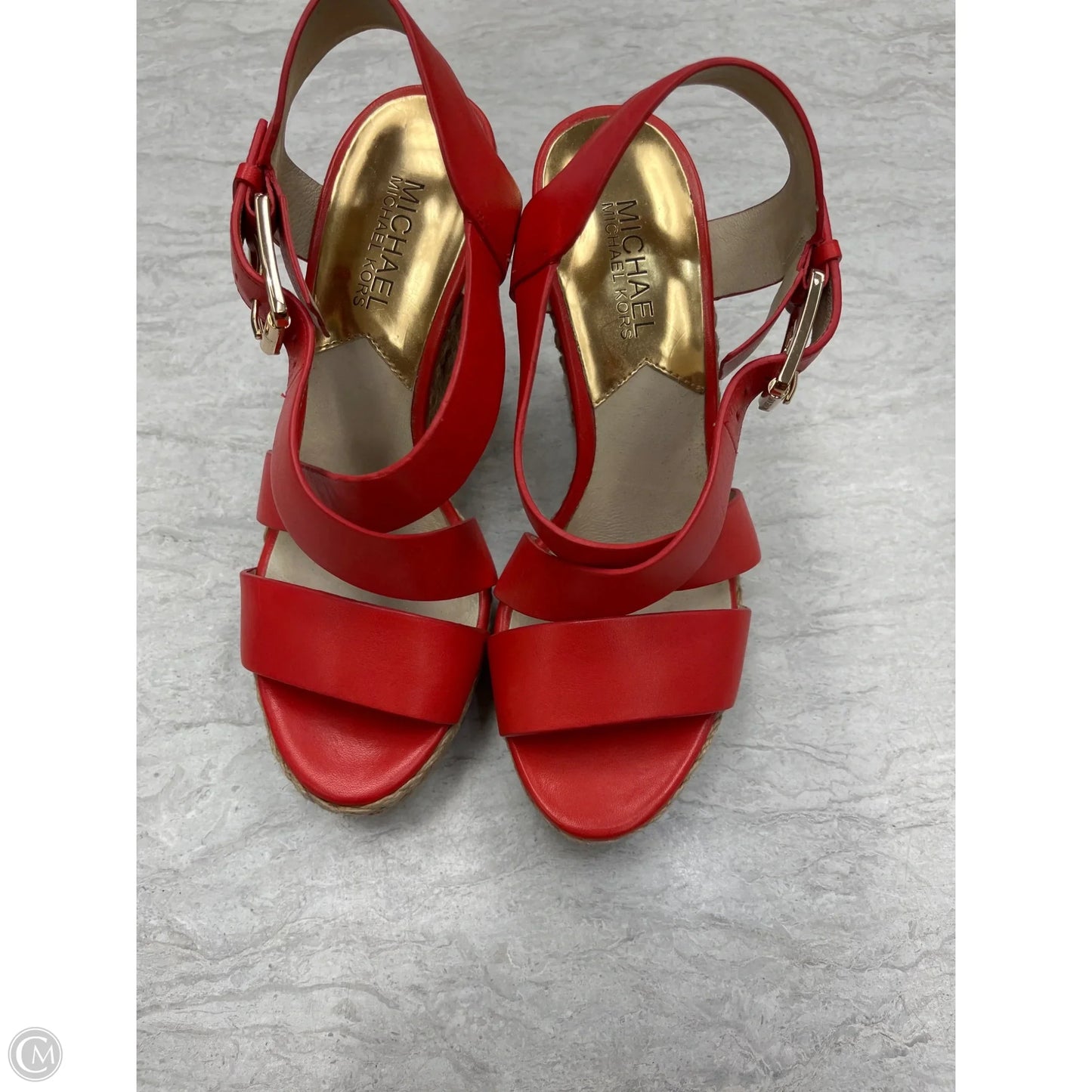 Sandals Heels Wedge By Michael By Michael Kors In Orange, Size: 6.5