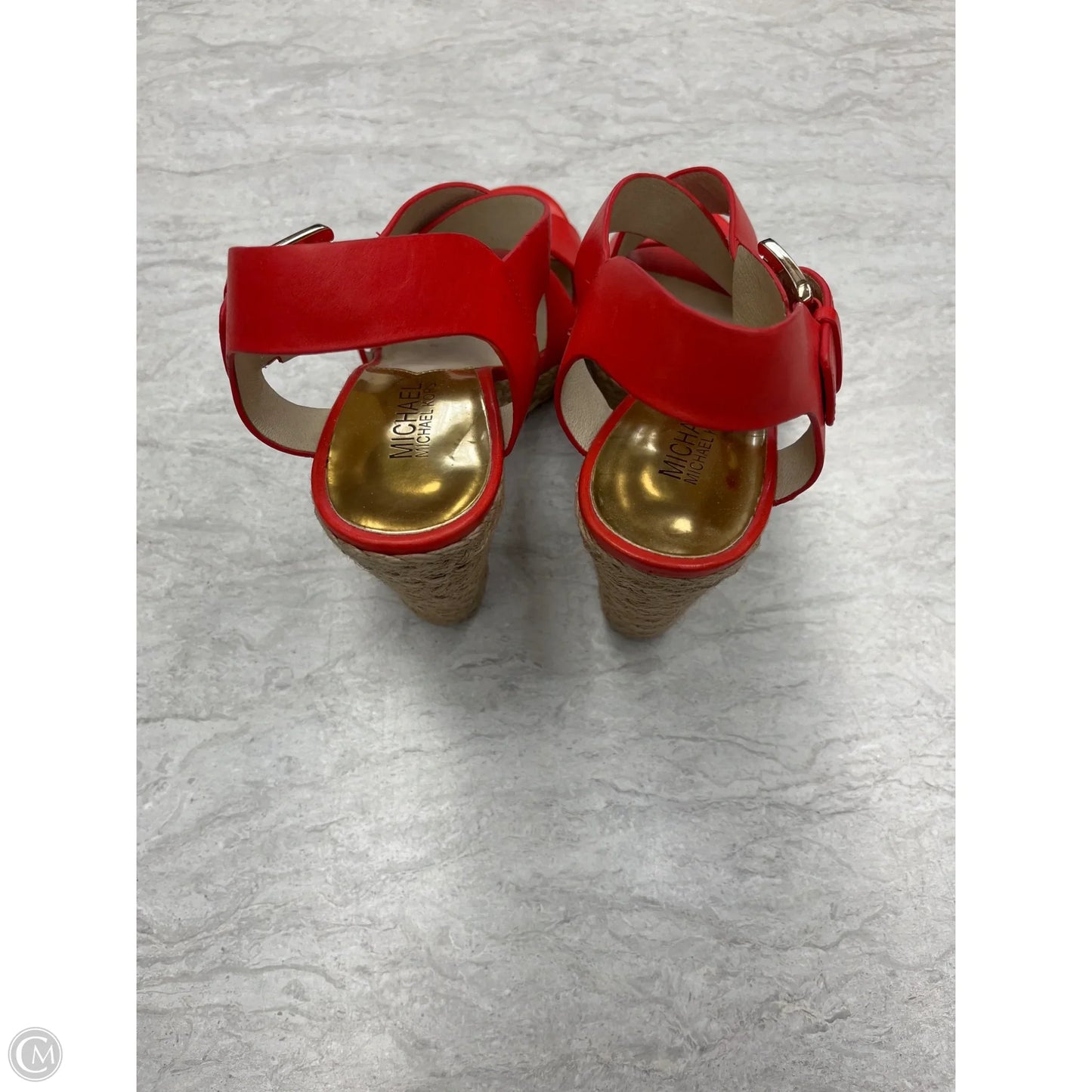 Sandals Heels Wedge By Michael By Michael Kors In Orange, Size: 6.5