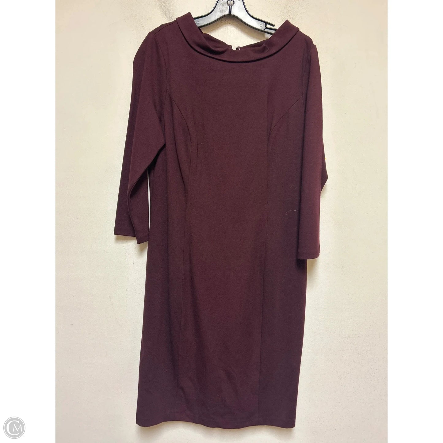 Dress Casual Midi By Talbots In Maroon, Size: L