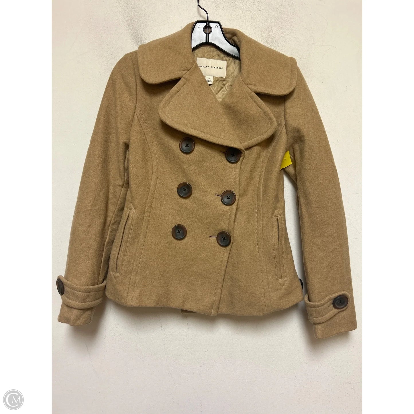 Coat Peacoat By Banana Republic In Tan, Size: S