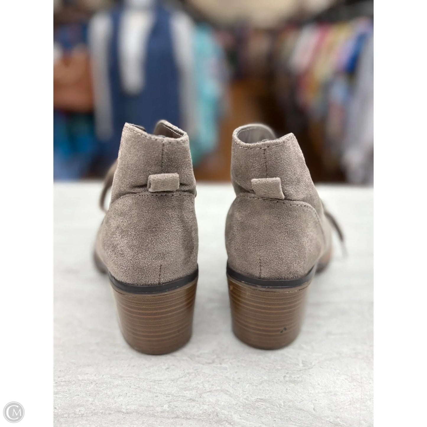 Boots Ankle Heels By Merona In Taupe, Size: 7