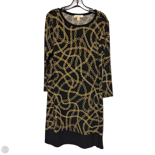 Dress Casual Midi By Michael By Michael Kors In Black & Gold, Size: Xl