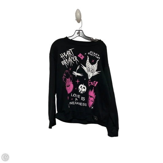 Sweatshirt Crewneck By Disney In Black, Size: L