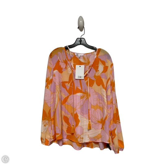 Top Long Sleeve By Dr2 In Orange & Purple, Size: S