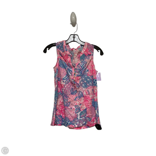 Top Sleeveless Designer By Lilly Pulitzer In Blue & Pink, Size: S