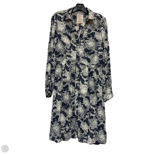 Dress Casual Short By Anthropologie In Blue & White, Size: M