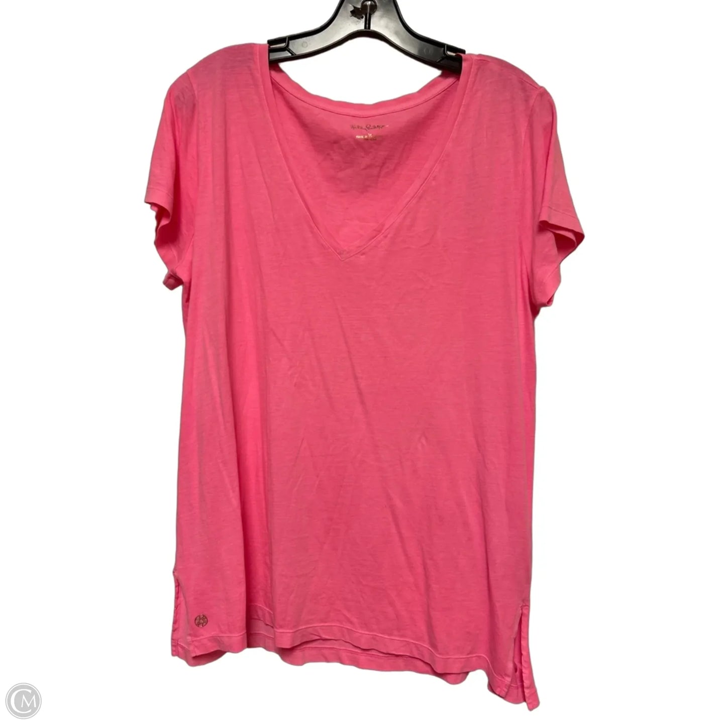 Top Short Sleeve Designer By Lilly Pulitzer In Pink, Size: L