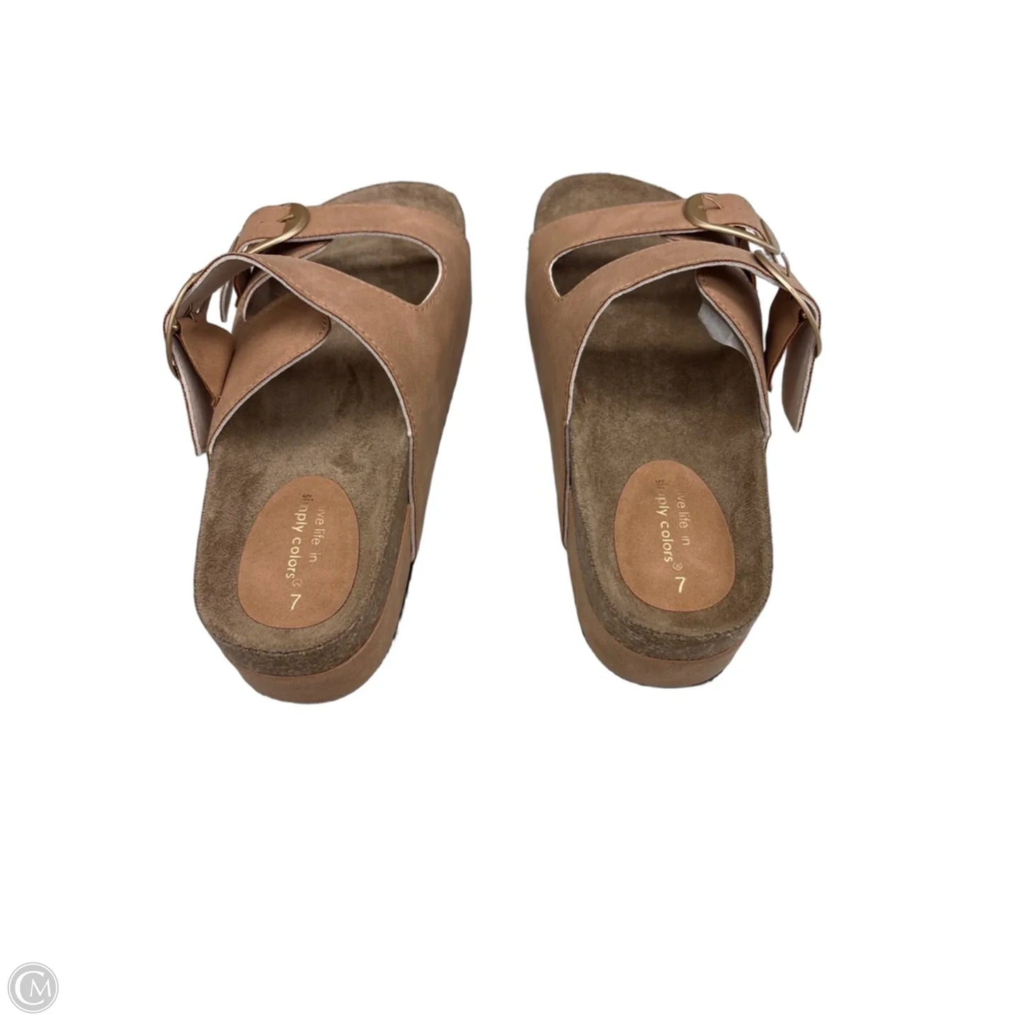 Sandals Heels Platform By Clothes Mentor In Brown, Size: 7