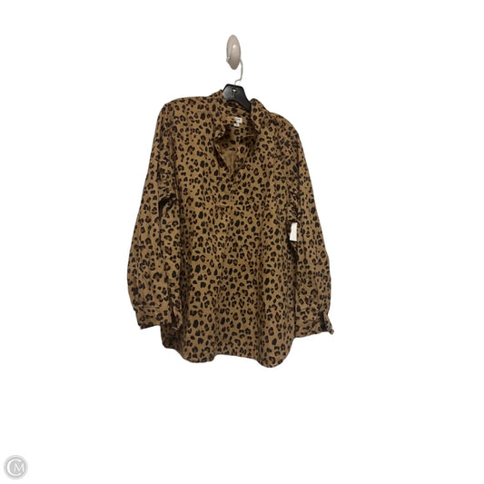 Top Long Sleeve By J. Crew In Animal Print, Size: 3x