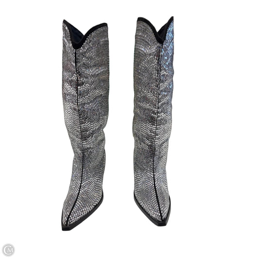 Boots Western By Azalea Wang In Black & Silver, Size: 8.5