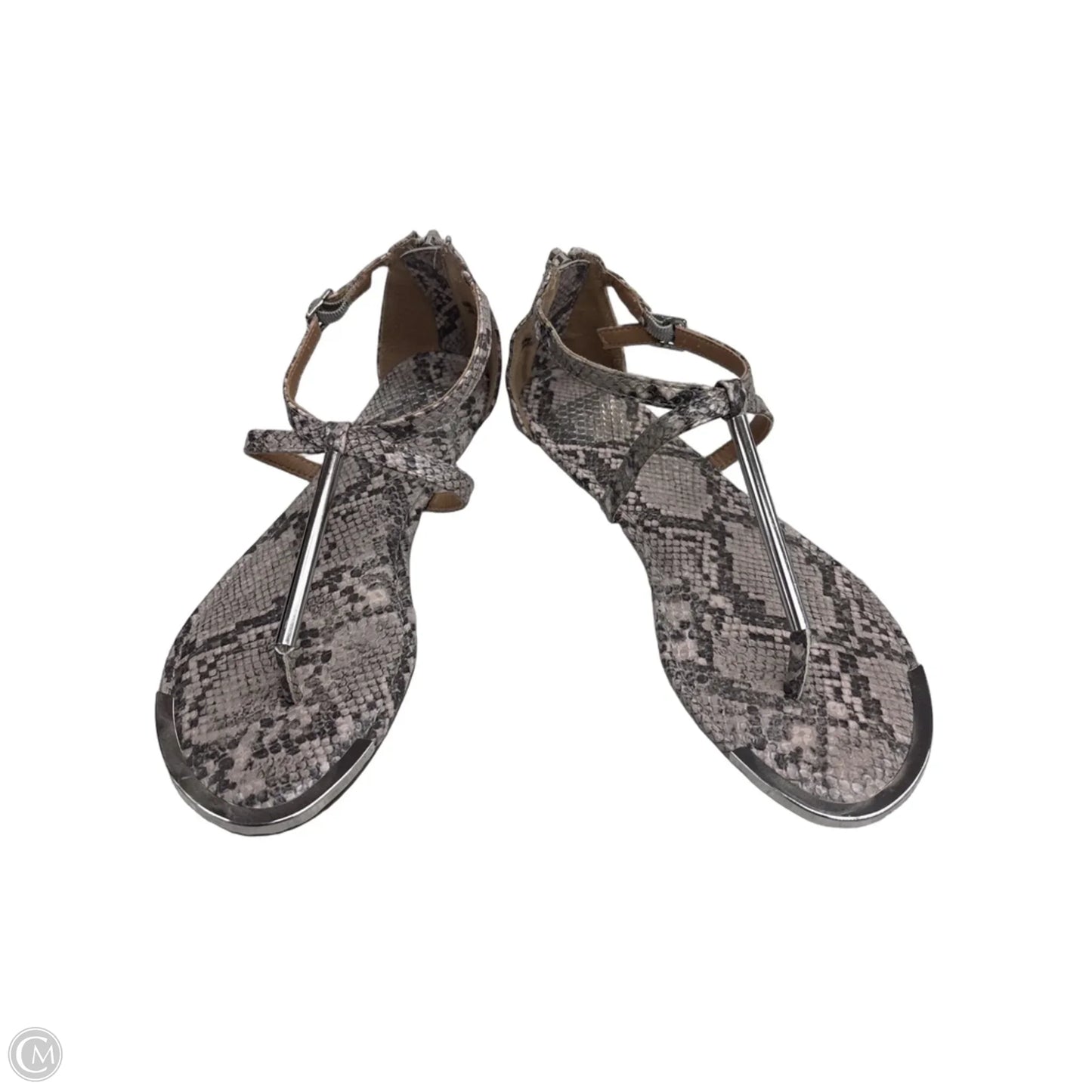 Sandals Flats By La Belle In Snakeskin Print, Size: 7.5