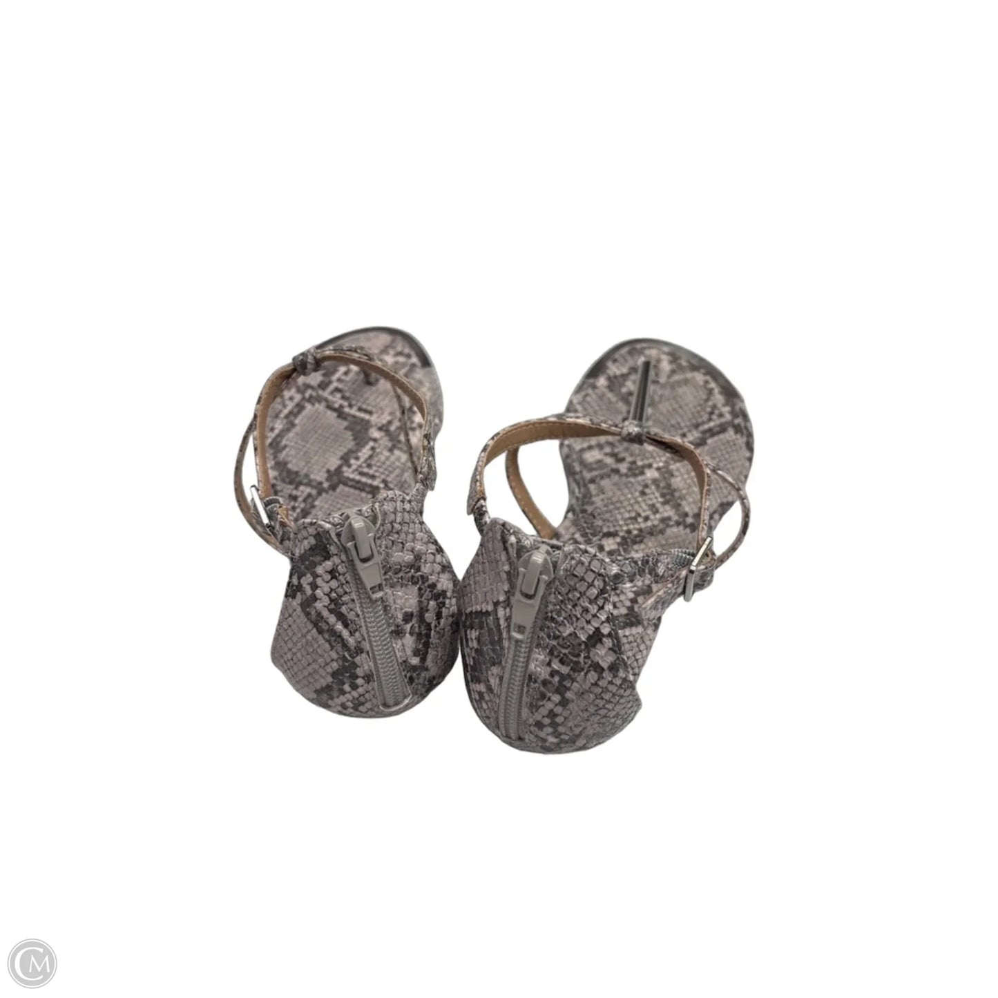 Sandals Flats By La Belle In Snakeskin Print, Size: 7.5