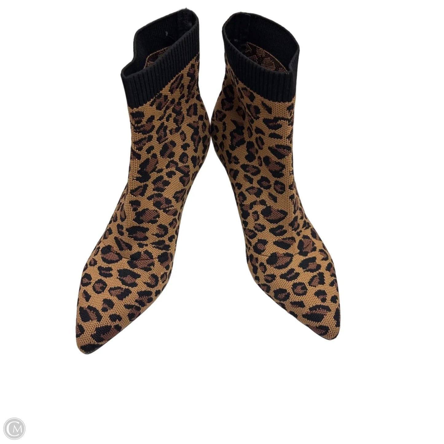 Boots Ankle Heels By Clothes Mentor In Animal Print, Size: 9