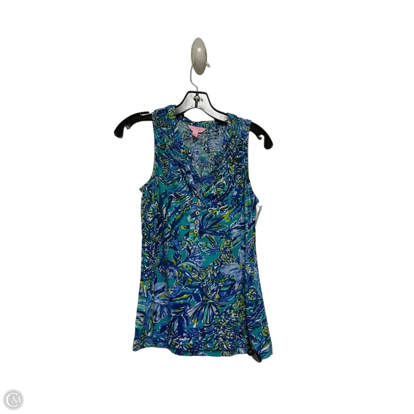 Top Sleeveless Designer By Lilly Pulitzer In Blue & Green, Size: S
