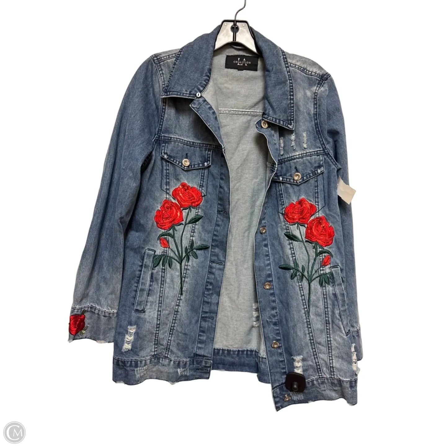 Jacket Denim By Clothes Mentor In Blue Denim, Size: S