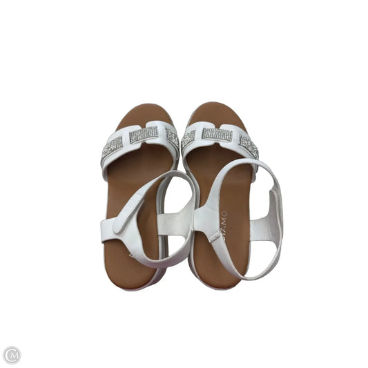 Sandals Heels Wedge By Andiamo In White, Size: 6.5